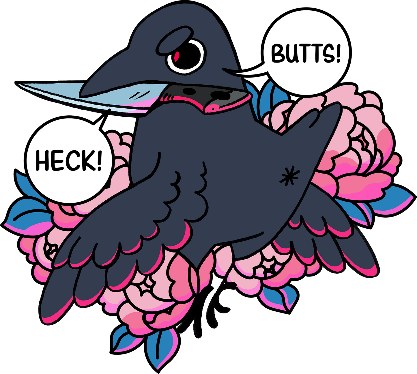 Rude crow stickers
