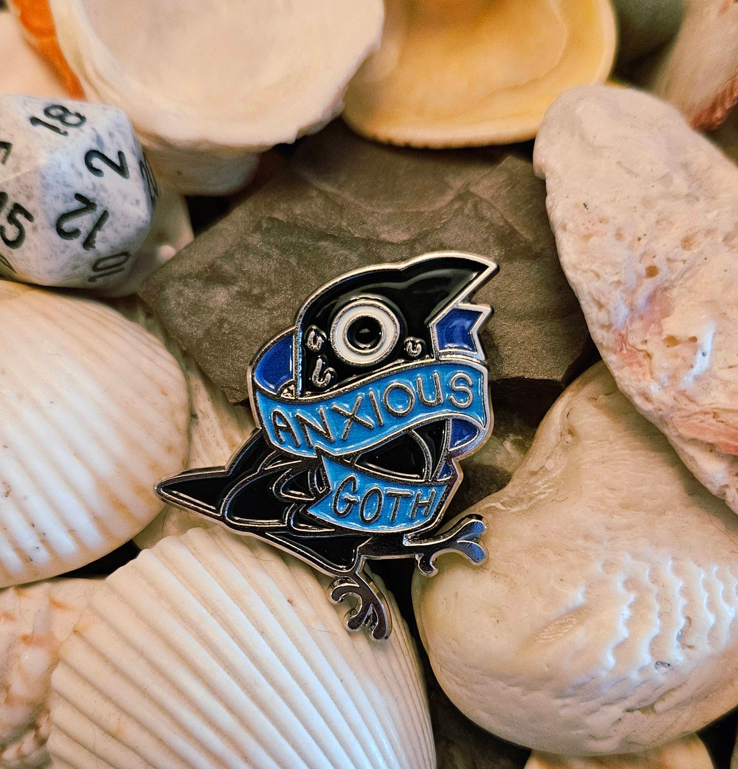Anxious Goth enamel pin