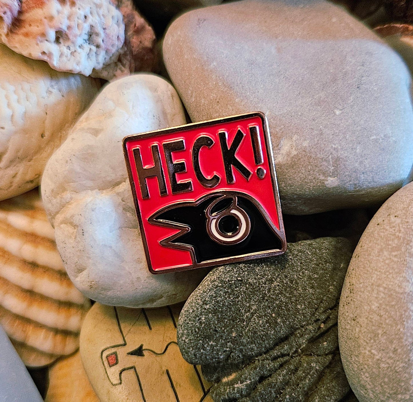 Heck enamel pin