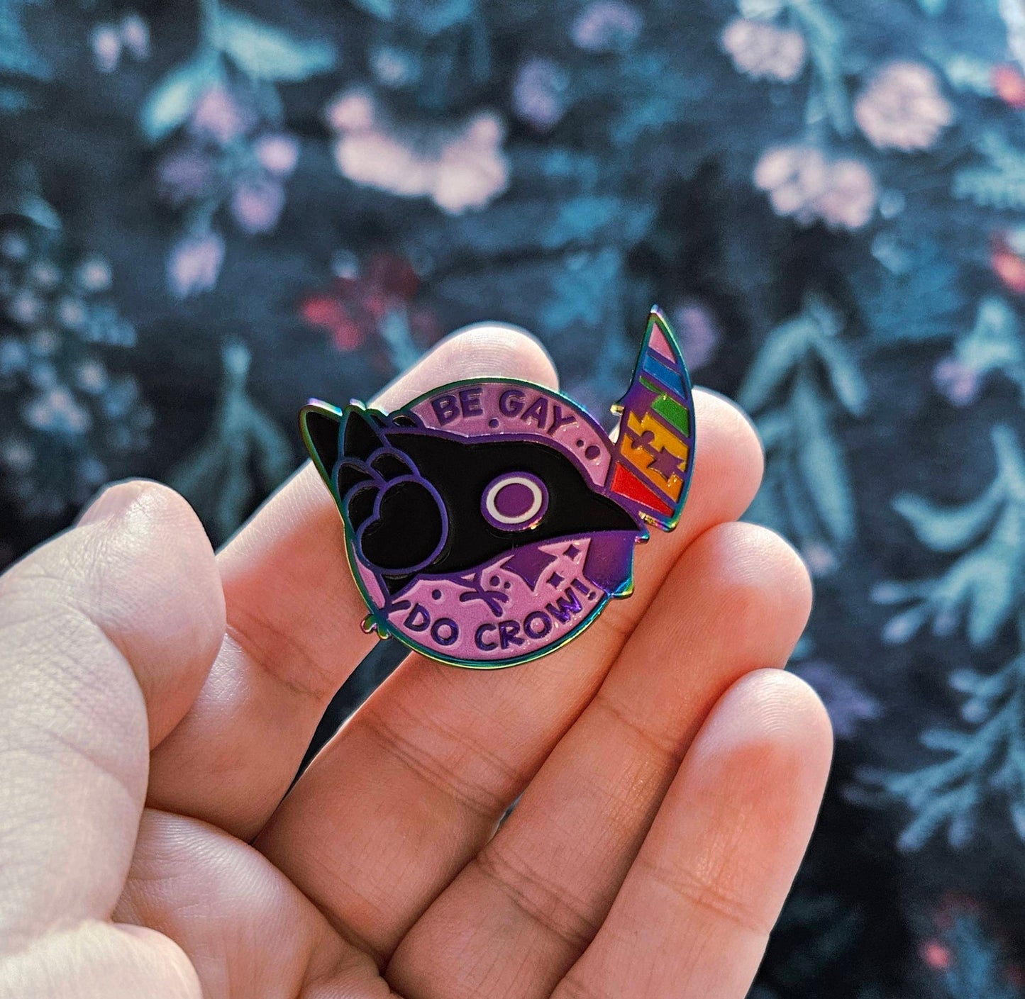 Be Gay, Do Crow enamel pin