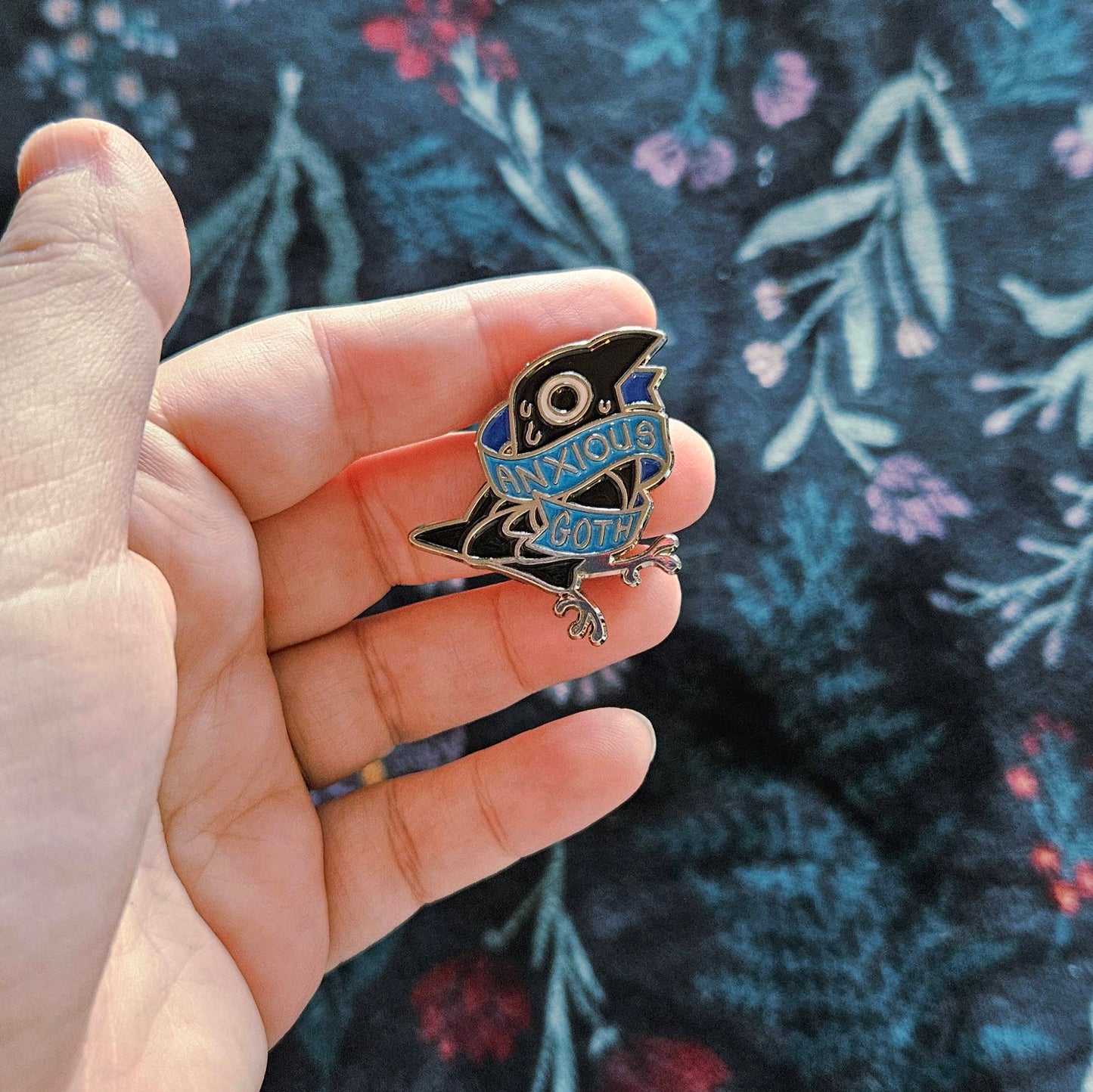 Anxious Goth enamel pin