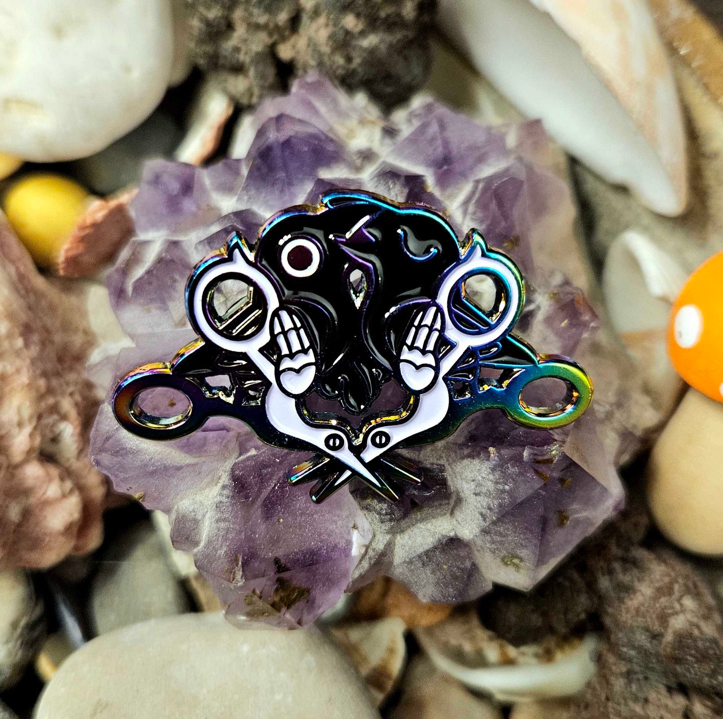 Smooching With Scissors pin