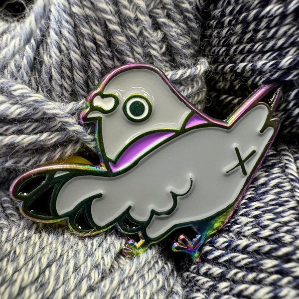 Pigeon Butt enamel pin