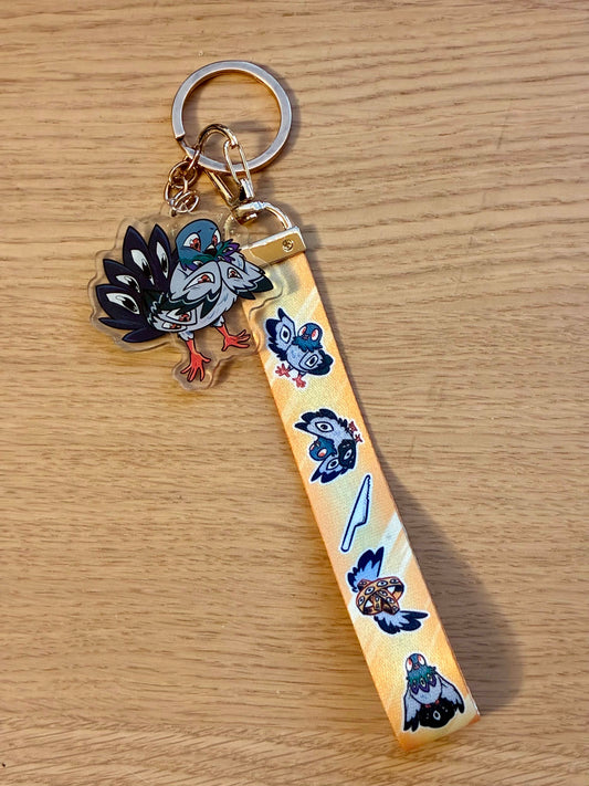 Pigeon Family Keychain Lanyard