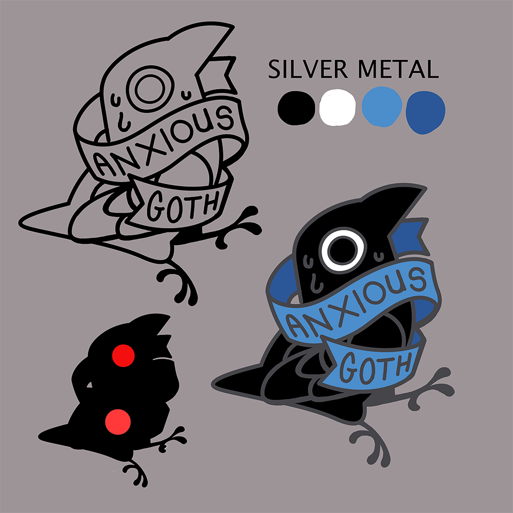 Anxious Goth enamel pin