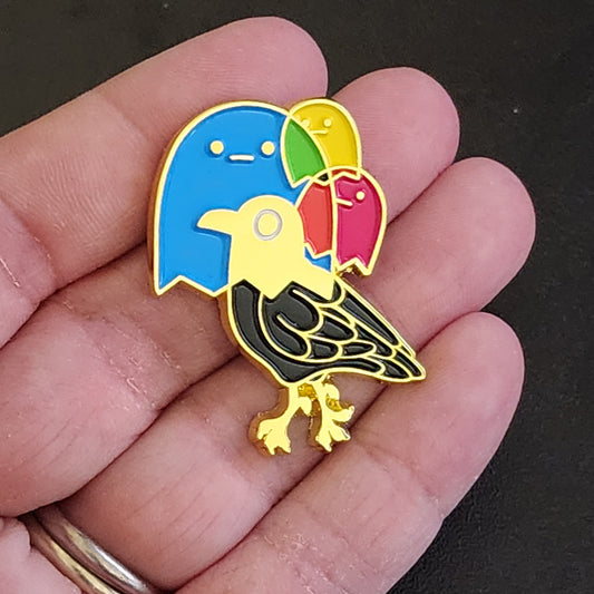 CMYCrow enamel pin