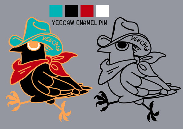 Yeecaw Crow enamel pin